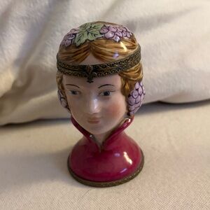 Vintage Limoges Gold-Trimmed Ceramic Lady